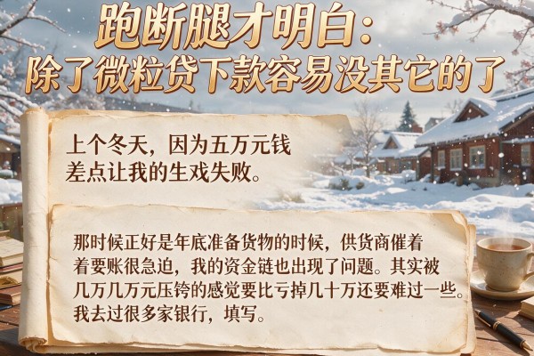跑断腿才明白：除了微粒贷下款容易没其它的了