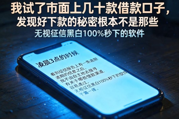 我试了市面上几十款借款口子，发现好下款的秘密根本不是那些无视征信黑白100%秒下的软件