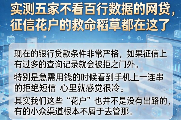 实测五家不看百行数据的网贷，征信花户的救命稻草都在这了