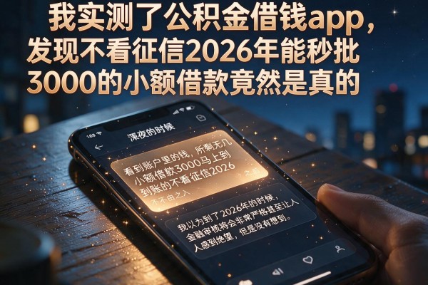 我实测了公积金借钱app，发现不看征信2026年能秒批3000的小额借款竟然是真的