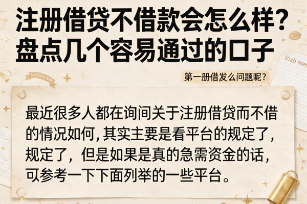 注册借贷不借款会怎么样？盘点几个容易通过的口子