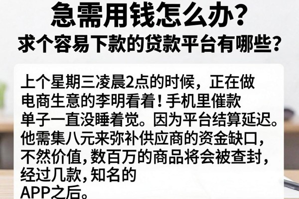 急需用钱怎么办？求个容易下款的贷款平台有哪些？这五个靠谱选择让你告别借钱难