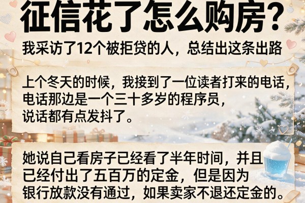 征信花了怎么购房？我采访了12个被拒贷的人，总结出这条出路