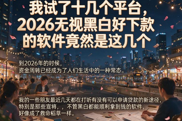 我试了十几个平台，发现2026无视黑白好下款的软件竟然是这几个