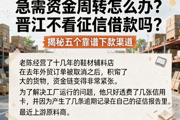 急需资金周转怎么办？晋江不看征信借款吗？揭秘五个靠谱下款渠道