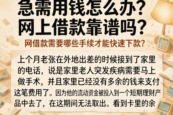 急需用钱怎么办?网上借款靠谱吗?网借款需要哪些手续才能快速下款?