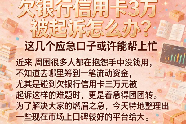 欠银行信用卡3万被起诉怎么办？这几个应急口子或许能帮上忙