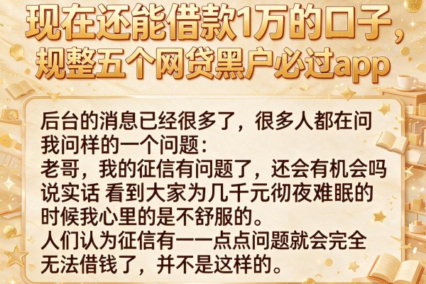 现在还能借款1万的口子，规整五个网贷黑户必过app