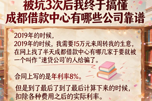 被坑3次后我终于搞懂成都借款中心有哪些公司靠谱