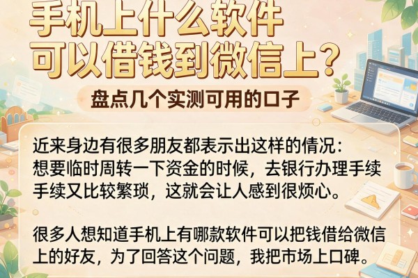 手机上什么软件可以借钱到微信上？盘点几个实测可用的口子