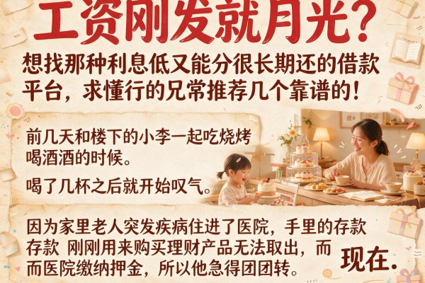 工资刚发就月光？想找那种利息低又能分很长期还的借款平台，求懂行的兄弟推荐几个靠谱的！