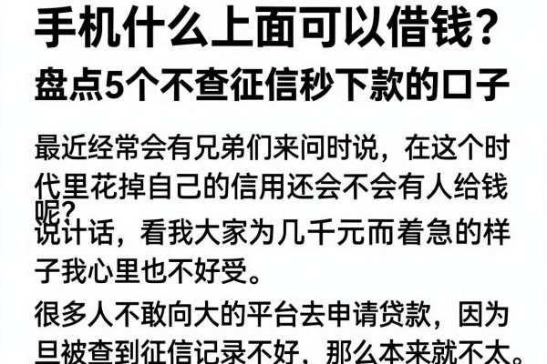 手机什么上面可以借钱？盘点5个不查征信秒下款的口子