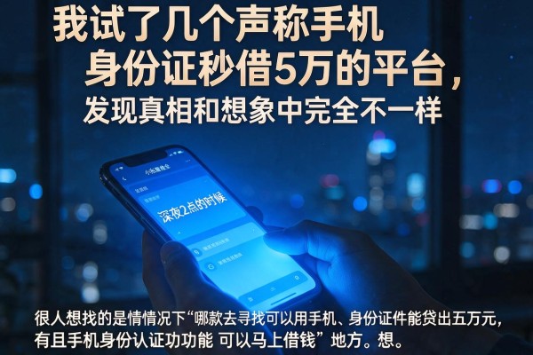 我试了几个声称手机身份证秒借5万的平台，发现真相和想象中完全不一样