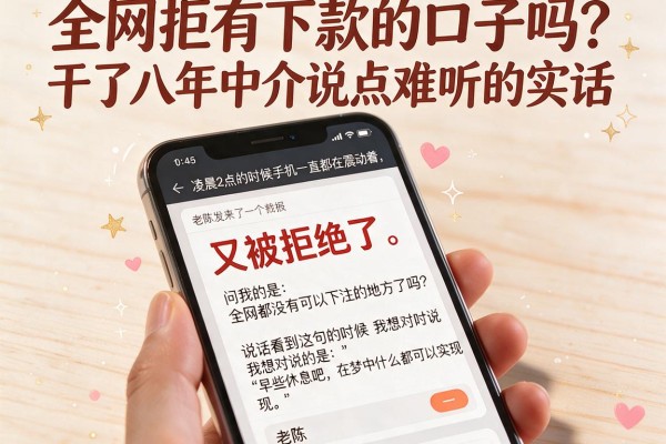 全网拒有下款的口子吗？干了八年中介说点难听的实话