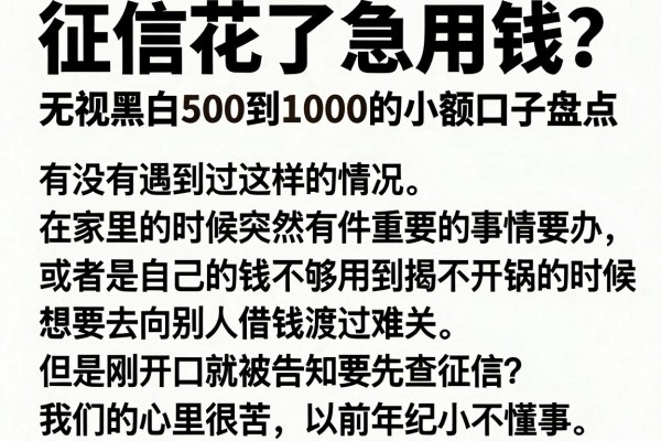 征信花了急用钱?无视黑白500到1000的小额口子盘点