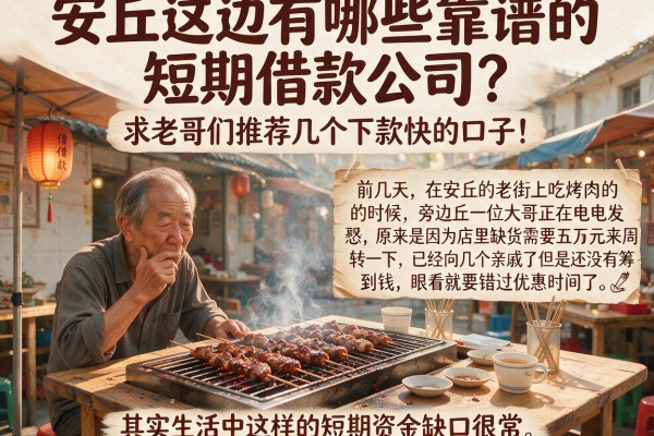 安丘这边有哪些靠谱的短期借款公司？求老哥们推荐几个下款快的口子！