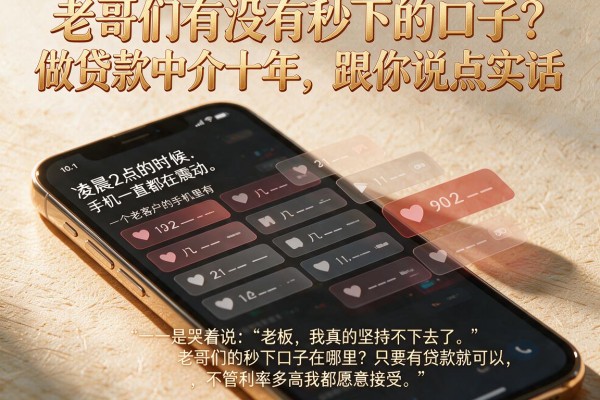 老哥们有没有秒下的口子？做贷款中介十年，跟你说点实话