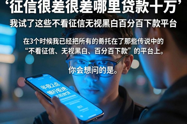 征信很差很差哪里贷款十万，我试了这些不看征信无视黑白百分百下款平台