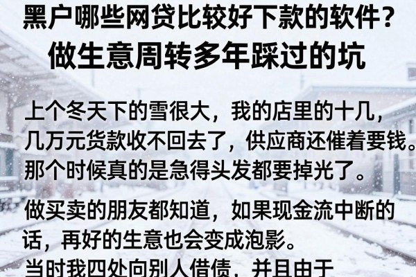 黑户哪些网贷比较好下款的软件？做生意周转多年踩过的坑