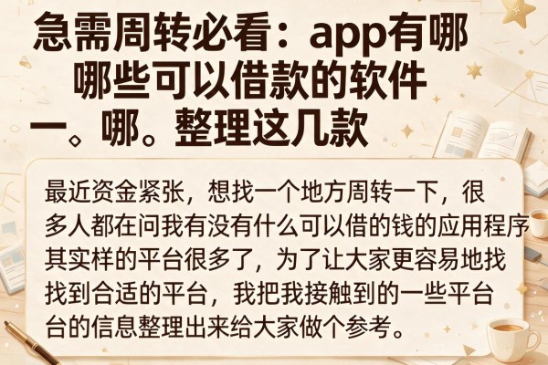 急需周转必看：app有哪些可以借款的软件整理这几款