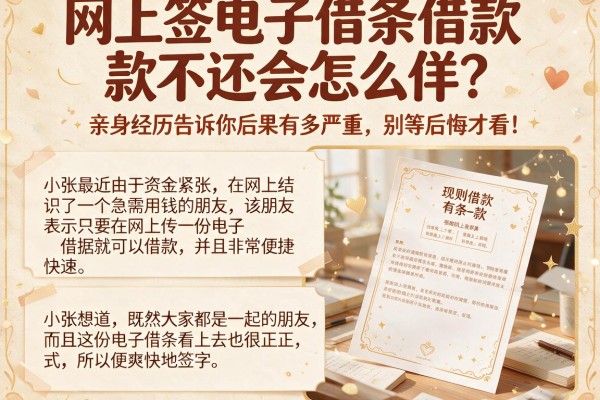 网上签电子借条借款不还会怎么样？亲身经历告诉你后果有多严重，别等后悔才看！