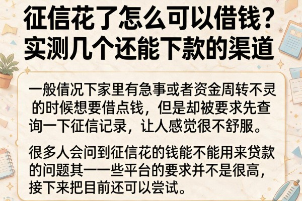 征信花了怎么可以借钱？实测几个还能下款的渠道