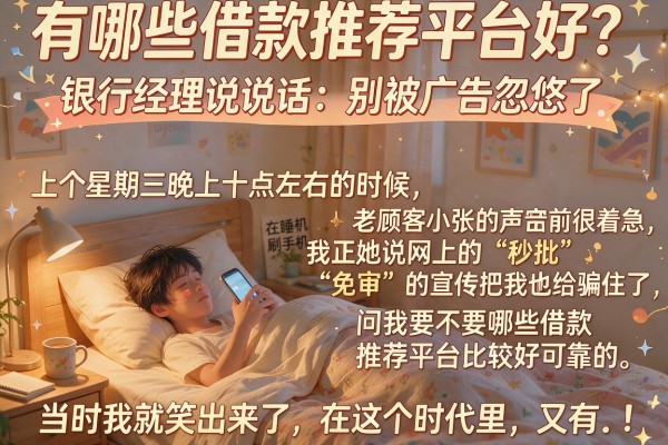 有哪些借款推荐平台好？银行经理说实话：别被广告忽悠了