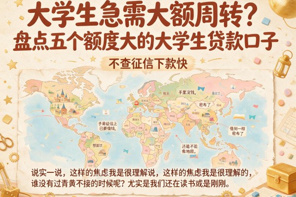 大学生急需大额周转？盘点五个额度大的大学生贷款口子，不查征信下款快