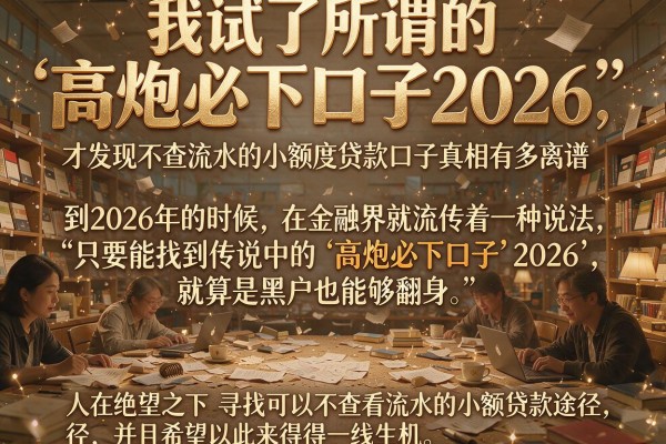 我试了所谓的“高炮必下口子2026”，才发现不查流水的小额度贷款口子真相有多离谱