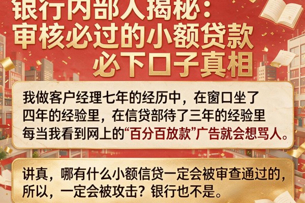 银行内部人揭秘：审核必过的小额贷款必下口子真相