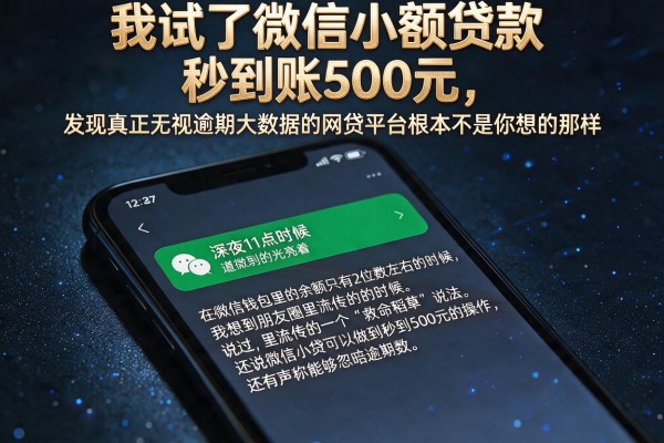 我试了微信小额贷款秒到账500元，发现真正无视逾期大数据的网贷平台根本不是你想的那样