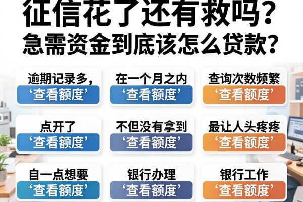 征信花了还有救吗？逾期记录多、查询次数频繁，急需资金到底该怎么贷款？