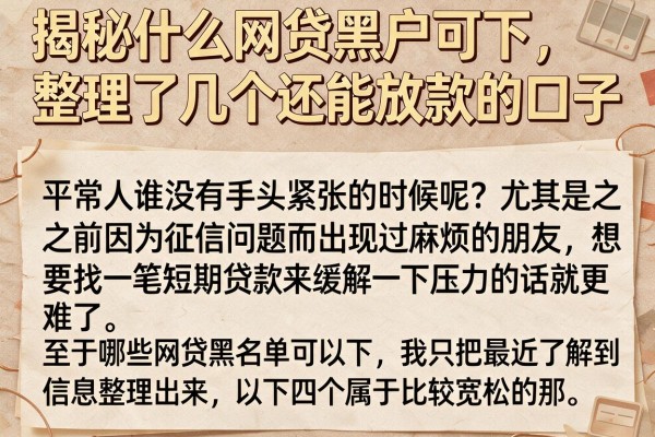 揭秘什么网贷黑户可下，整理了几个还能放款的口子