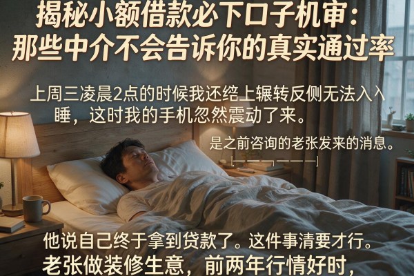 揭秘小额借款必下口子机审：那些中介不会告诉你的真实通过率