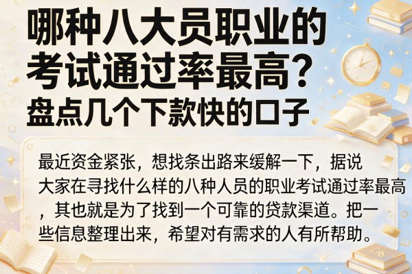 哪种八大员职业的考试通过率最高？盘点几个下款快的口子