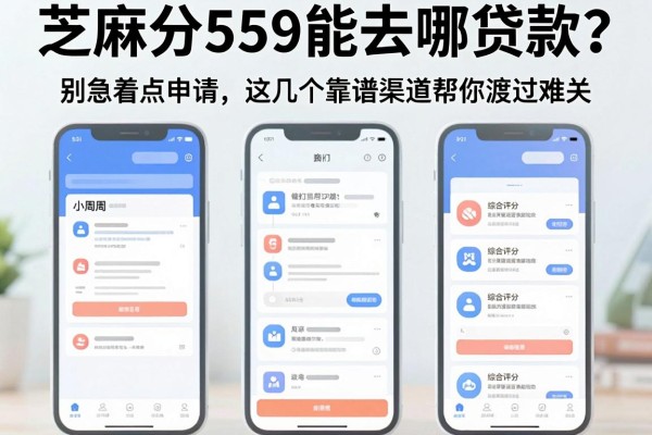 芝麻分559能去哪贷款？别急着点申请，这几个靠谱渠道帮你渡过难关