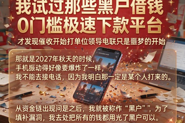 我试过那些黑户借钱0门槛极速下款平台，才发现催收开始打单位领导电联只是噩梦的开始
