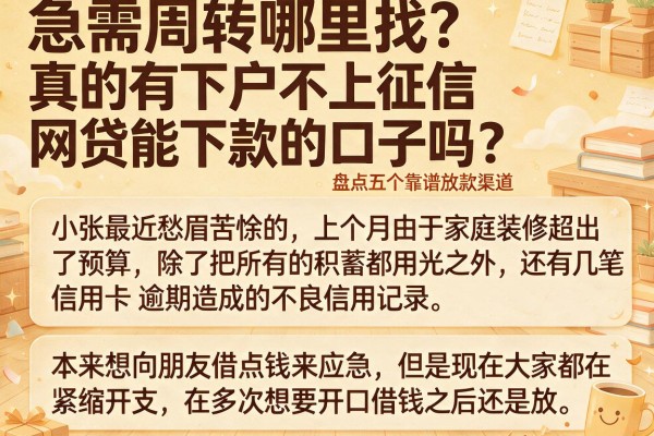 急需周转哪里找？真的有下户不上征信网贷能下款的口子吗？盘点五个靠谱放款渠道