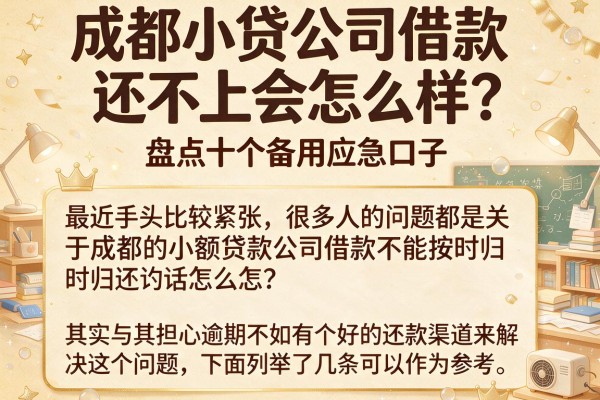 成都小贷公司借款还不上会怎么样？盘点十个备用应急口子