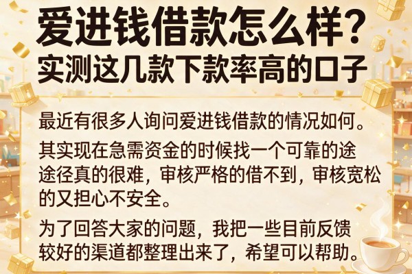 爱进钱借款怎么样？实测这几款下款率高的口子