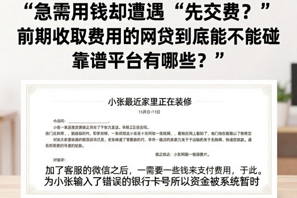 急需用钱却遭遇“先交费”？前期收取费用的网贷到底能不能碰，靠谱平台有哪些？