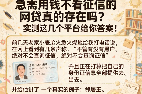 急需用钱不看征信的网贷真的存在吗？实测这几个平台给你答案！