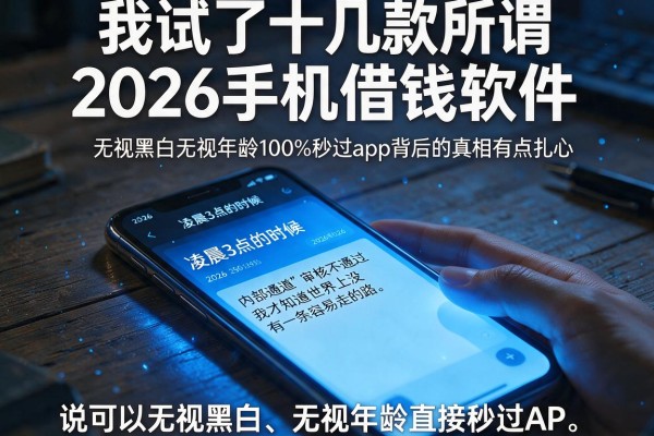 我试了十几款所谓2026手机借钱软件，发现无视黑白无视年龄100%秒过app背后的真相有点扎心