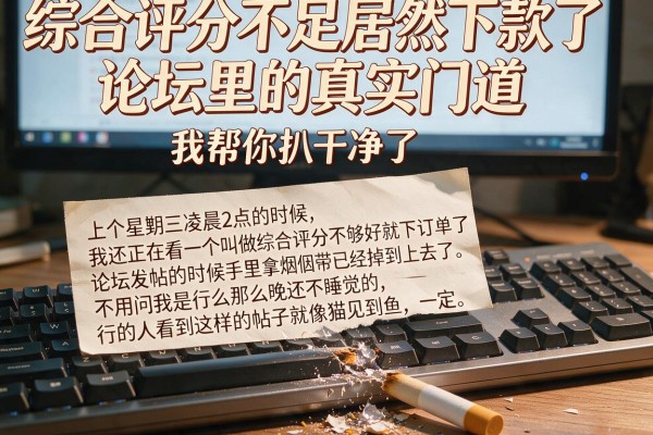 综合评分不足居然下款了论坛里的真实门道，我帮你扒干净了
