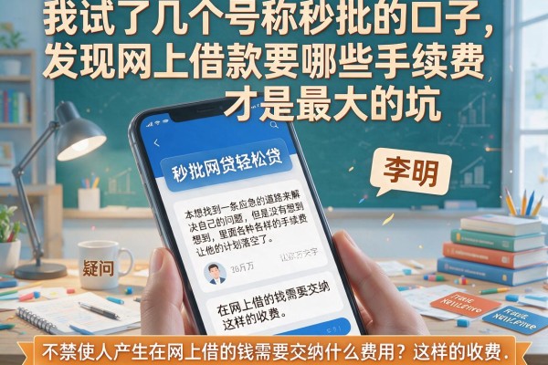 我试了几个号称秒批的口子，发现网上借款要哪些手续费才是最大的坑