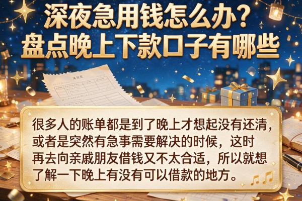 深夜急用钱怎么办？盘点晚上下款口子有哪些