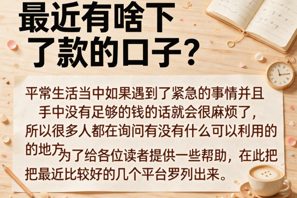 最近有啥下了款的口子？实测这几个下款率还可以