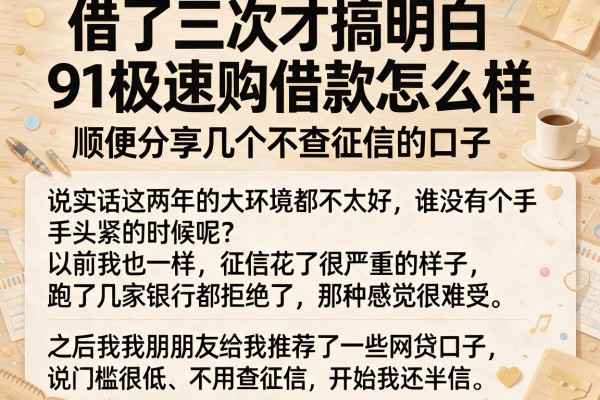 借了三次才搞明白91极速购借款怎么样，顺便分享几个不查征信的口子