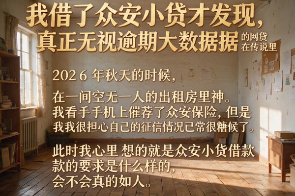 我借了众安小贷才发现,真正无视逾期大数据的网贷口子只存在传说里