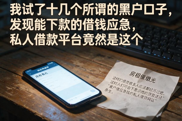 我试了十几个所谓的黑户口子，发现能下款的借钱应急私人借款平台竟然是这个